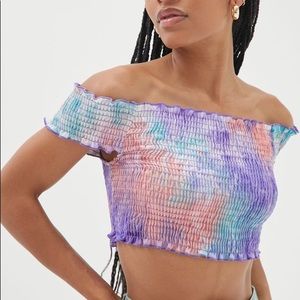 Urban Outfitters Smocked Tie-Dye Top